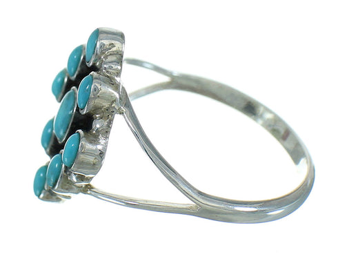 Southwestern Turquoise Sterling Silver Jewelry Ring Size 5 YX71570